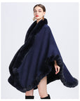 Rex Rabbit Fur Collar Shawl – Imitation Cashmere Cardigan