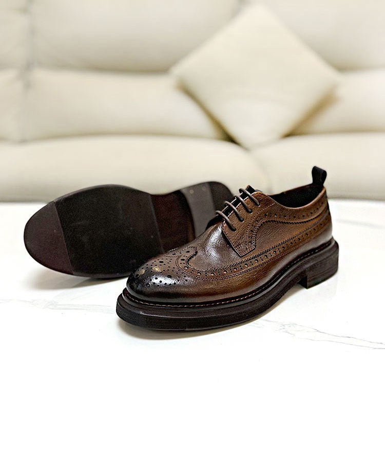 Leder Brogue Herrenschuhe Dick
