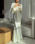 Ice Silk Sling Dress Set - Lace-Up Luxury