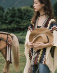 Women’s Bohemian Tassel Knit Shawl – Warm Acrylic Cape Scarf