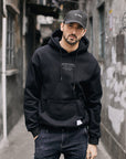 Sweat à capuche imprimé contrasté en peluche pour hommes