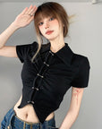 🖤 Women’s Cropped Printed Top – Hot Girl Street Style