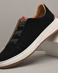 Men’s Genuine Leather Suede Soft-Bottom Casual Shoes – Cowhide Elastic-Band Ethnic-Style Versatile Footwear