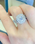 2 Carat Moissanite Flower Ring – Diamond Alternative Engagement Ring – Stunning Sparkle