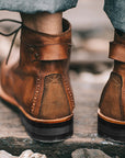 Bottines à lacets en cuir pour homme – Un style robuste et un confort tout au long de la journée