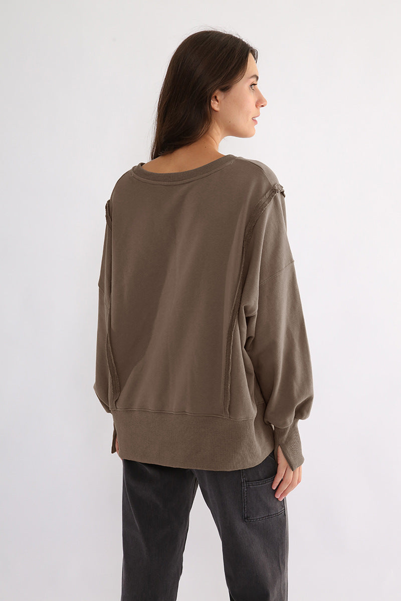 WOMEN   Oversized Cotton Sweater – Effortless Everyday Comfort