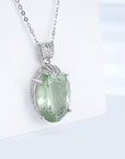Collier luxueux en cristal vert naturel, argent sterling S925