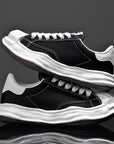 Women's Zebra Print Platform Sneakers - Couple Heelless Chunky Shoes (3-5cm Mid Heel, 8 Colors, EU 36-44) Breathable Canvas & Leather
