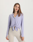 Women’s Workout Long Sleeve Blouse – Breathable Nylon Activewear