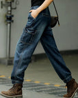 Women’s High-Waist Wide-Leg Jeans – Urban Commute Chic in Classic Denim