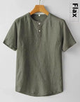 Men’s Cotton & Linen Casual T-Shirt – Short Sleeve Summer Essential