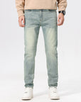 Men’s Premium Straight Leg Denim Pants – Stretch Cotton Jeans with Mid-Rise Fit, Durable Fabric & Versatile Everyday Style