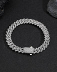 Men's 8mm Cuban Link Bracelet - Gold/Platinum Zircon Hip Hop Jewelry (7/8/9 Inch)