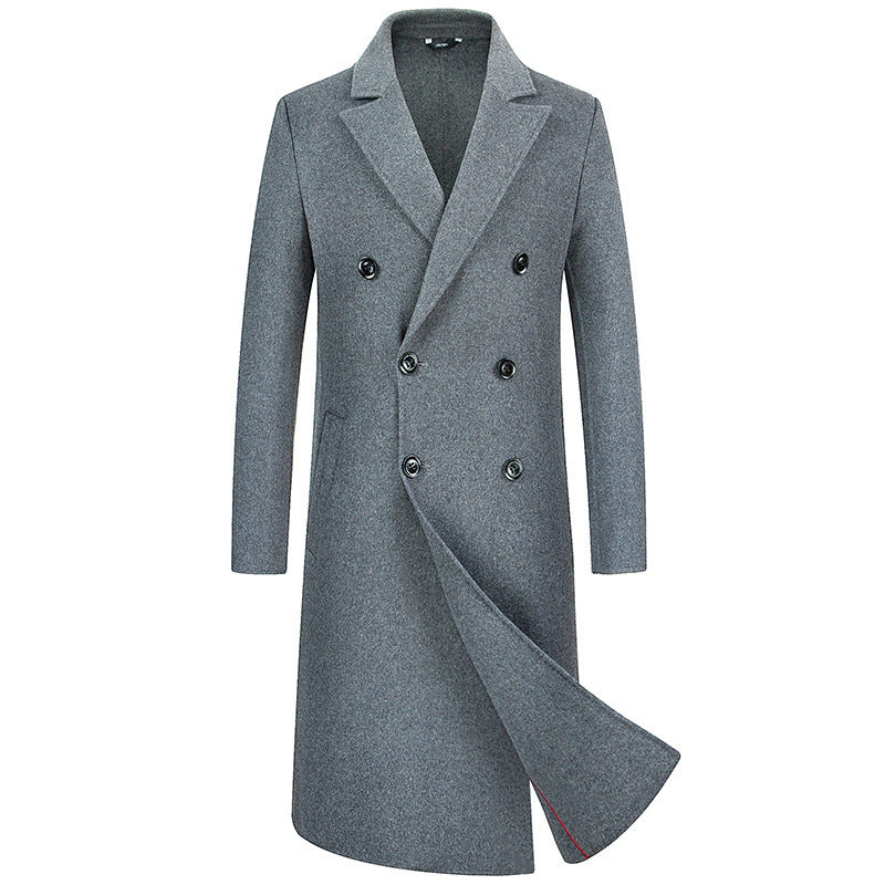 🧥 Men’s Woolen Trench Coat – Classic & Commanding