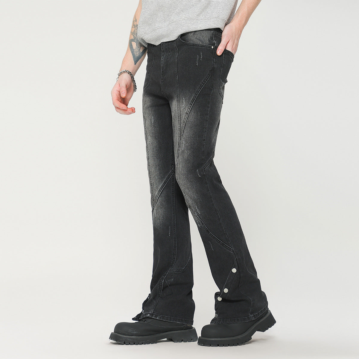 🖤 Men's Classic Slim Fit Jeans - Premium Black Denim (Mid Waist, Micro-Stretch)