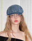 Women’s Retro Denim Dome Cap – Street-Casual Fashion for All Seasons
