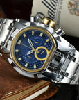 Men’s Oval Dial Quartz Watch – 49mm Stainless Steel