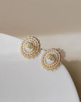 Boucles d'oreilles pendantes vintage en perles de Hong Kong – Créoles rétro chic en cuivre avec tiges en argent 925
