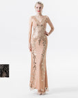 Women's Sequined Temperament Deep V Vest Dress