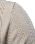 Men’s Lapel Casual Shirt - Loose Fit Viscose Top (White-Apricot/Light Gray/Black/Khaki) Zipper Detail Streetwear Blouse
