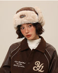 Women’s Warm Vintage Leather Pilot Hat – Retro Dome Style