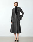 Women’s Gray Double-Breasted Suit Jacket