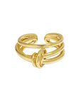 Women’s Multi-Layer Knotted S925 Sterling Silver Ring – Adjustable Open Design