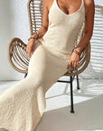 Women’s Sexy Cutout Slim-Fit Slit Beach Dress – Spaghetti Strap Knit Style