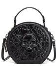 Women’s Gothic Coffin Shape Crossbody Bag – PU Leather Shoulder Purse with Chain Detail & Adjustable Strap