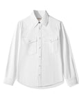 Chemise en jean à fleurs - Coton délavé vintage
