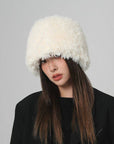 Women’s Plush Winter Bucket Hat – Thick, Soft, Face-Slimming Warm Hat