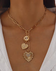 Cold Wind Heart-shaped Alloy Pendant Clavicle Chain