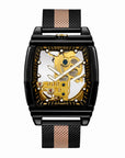 Men's Automatic Mechanical Watch – Barrel-Shaped Luminous Waterproof Chronograph