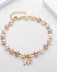 Women’s High-Grade 14K Gold-Plated Pearl Bracelet – Auspicious Elephant Design