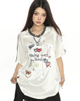 Striped Graffiti Bars T-shirt For Women