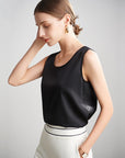 Gilet femme en soie de mûrier 6A – Gilet sans manches en satin (8 coloris, S-XXL)