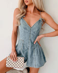 Wide Leg Shorts – Crisscross Strap Detail | Stonewashed Cotton | Women’s S-XL