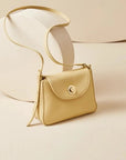 Women’s Litchi Grain Genuine Leather Crossbody Bag