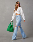 Women’s Fashion Wide-Leg Jeans – High-Waist Chic with Effortless Temperament
