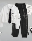 Women's Shirt & Trouser Set - Princess Sleeve Two-Piece