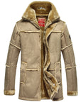 Men’s Mid-Length Leather Jacket – Rugged Elegance in Camel, Chocolate & Bronze