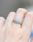 Rhombus Türkis Natur Opal Opal Ring 925 Silber