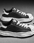 Women's Zebra Print Platform Sneakers - Couple Heelless Chunky Shoes (3-5cm Mid Heel, 8 Colors, EU 36-44) Breathable Canvas & Leather