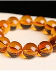 WOMEN Kumquat Yellow Pixiu Crystal Bracelet – Wealth-Attracting Ethnic Jewelry – Natural Stone & Sequins