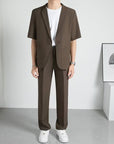 Half Sleeve Small Suit COAT+PANTS