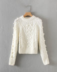 Women’s Cable Knit Crew Neck Sweater – Classic Comfort & Everyday Chic