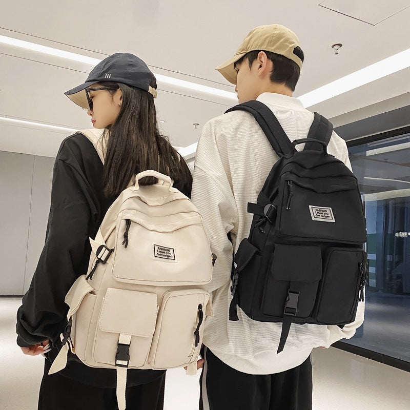 Unisex Trendy Nylon Backpack – Lightweight School & Travel Everyday Bag