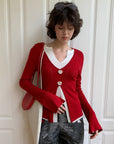 Waist-tight Slimming Two-piece Knitted Shirt