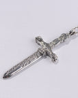 Men’s Silver Sword Pendant – Vintage Geometric Warrior Style