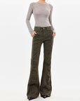 Women’s American-Style Vintage Crumpled Jeans – Low-Waist Skinny Bootcut